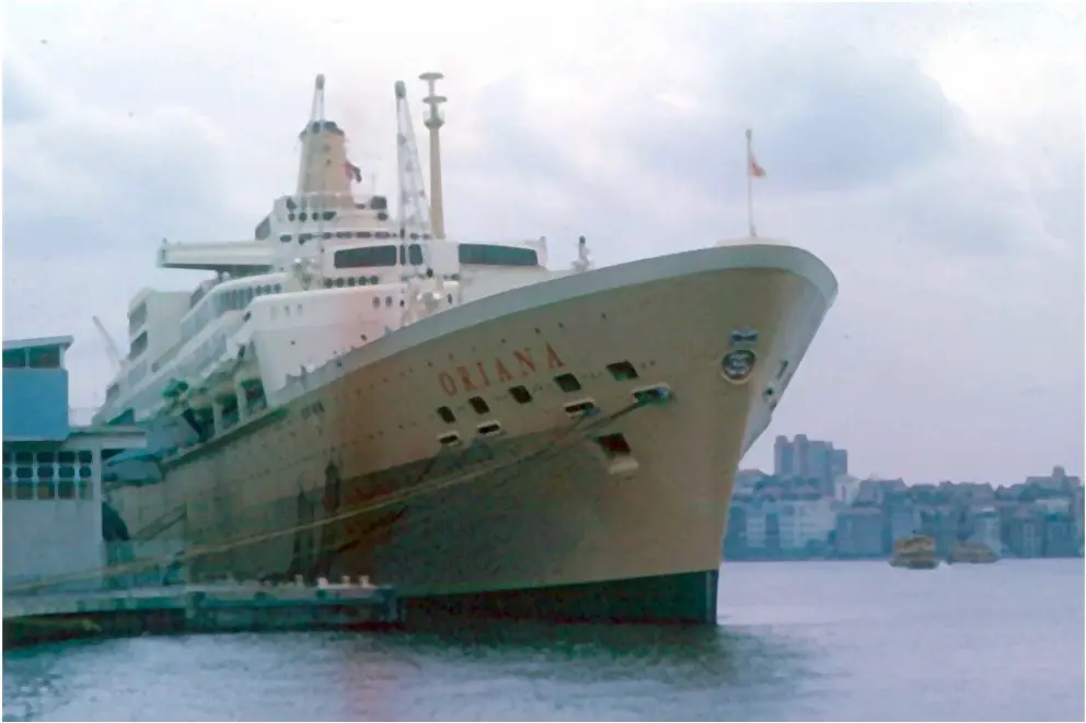 Photo ofthe SS Oriana berthed in Sydney Harbour and waiting for 19-year old me to board on a stormy, windy September 20, 1963, the day I "set sail" for North America. 50 years ago!